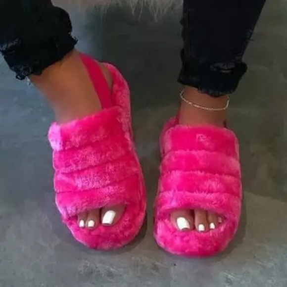 None Shoes - Comfy Fur Slides